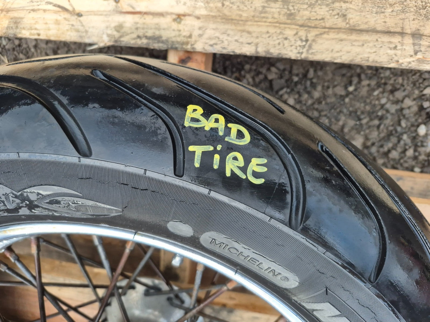 1999 Yamaha Xvs650 Front Wheel Rim W/ Tire 130/90 R16 OEM
