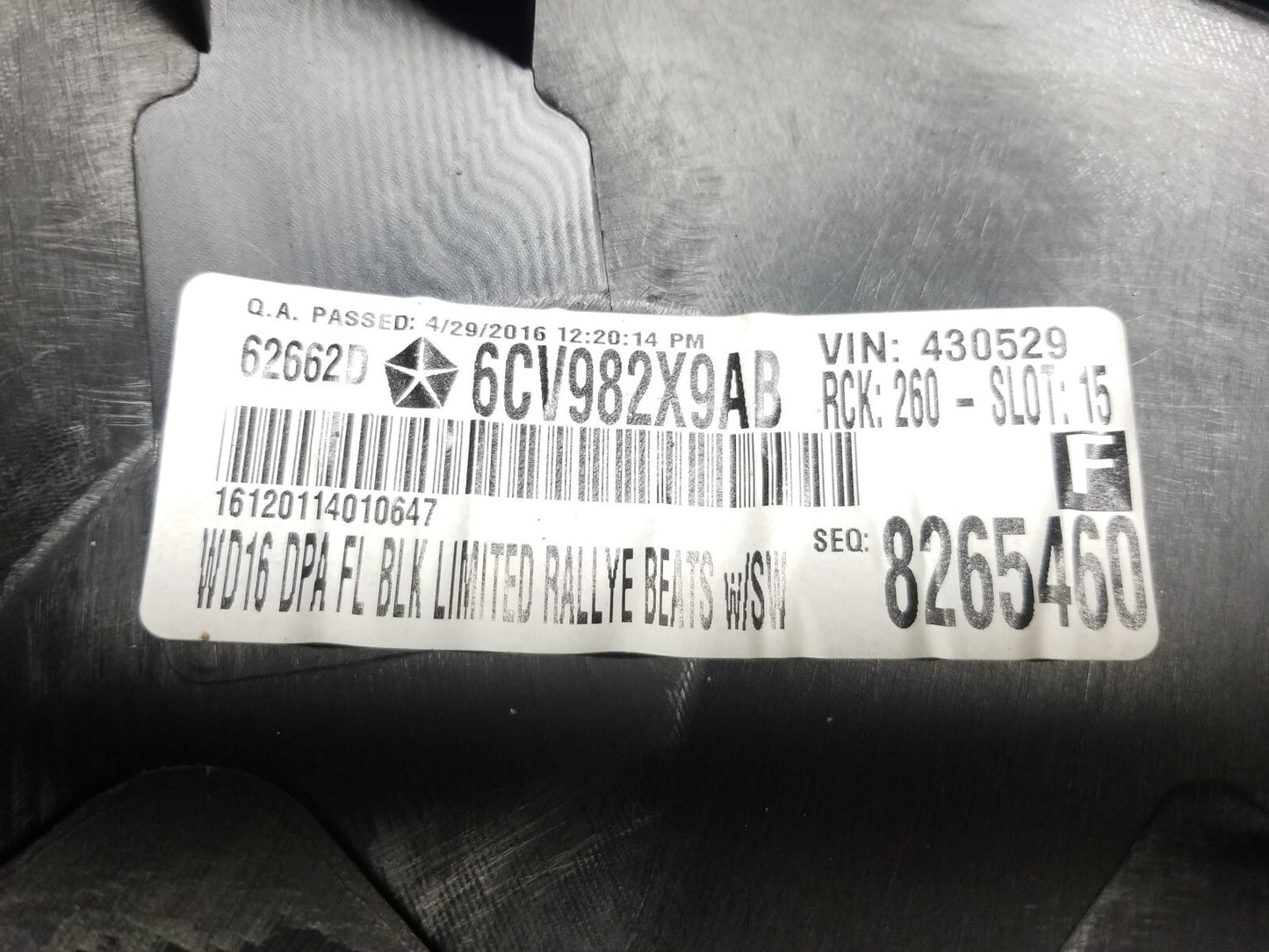 2016 Dodge Durango Front Door Panel Trim Driver Side Left OEM