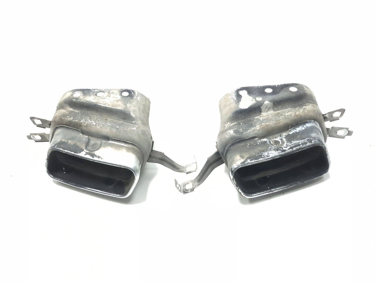 2011 BMW 750li Rear Exhaust Muffler Pipe Tip Left & Right Pair OEM