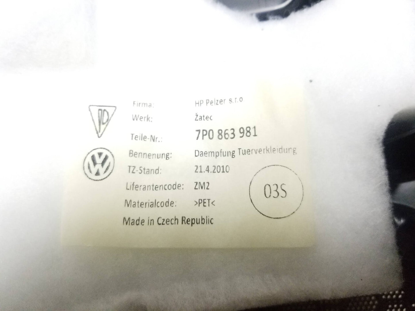 2013 Porsche Cayenne Door Panel Trim Rear Passenger Side Right OEM
