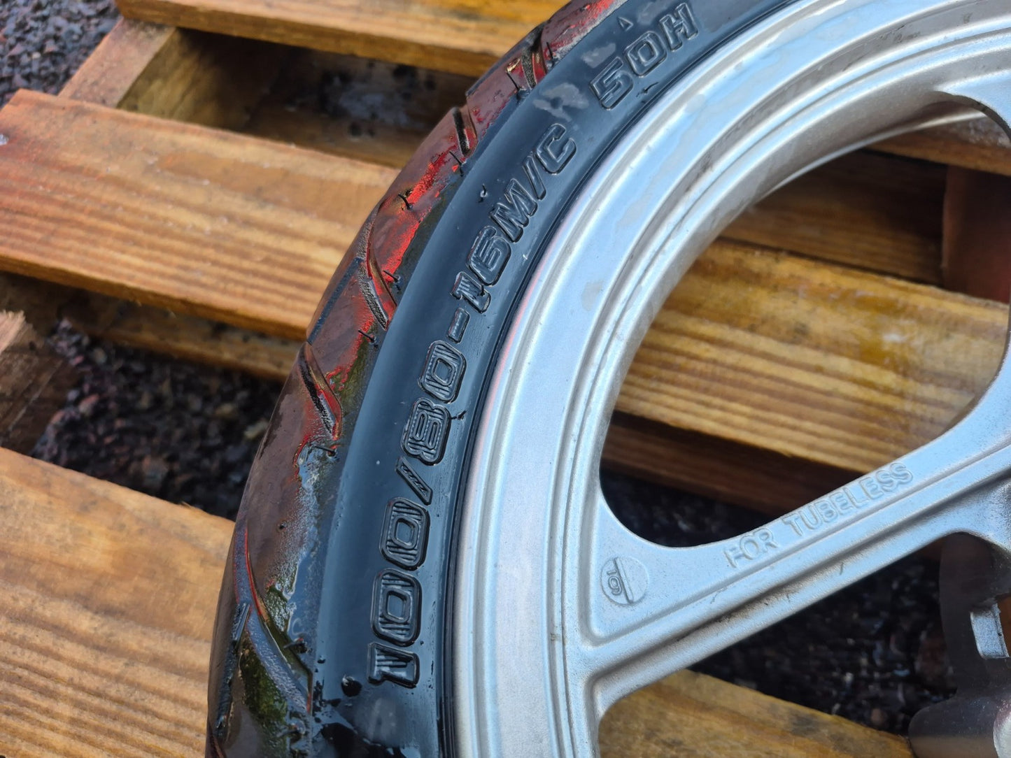 2007 Kawasaki Ninja 250 Ex250 Wheel Rim W/tire Front & Rear Pair OEM