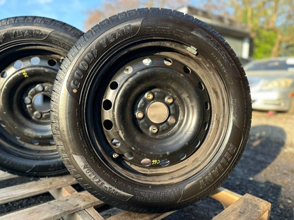 2012 Hyundai Sonata Steel Wheel Rim W/ Tire Good Year 205/55r16 10/32" 2pcs OEM