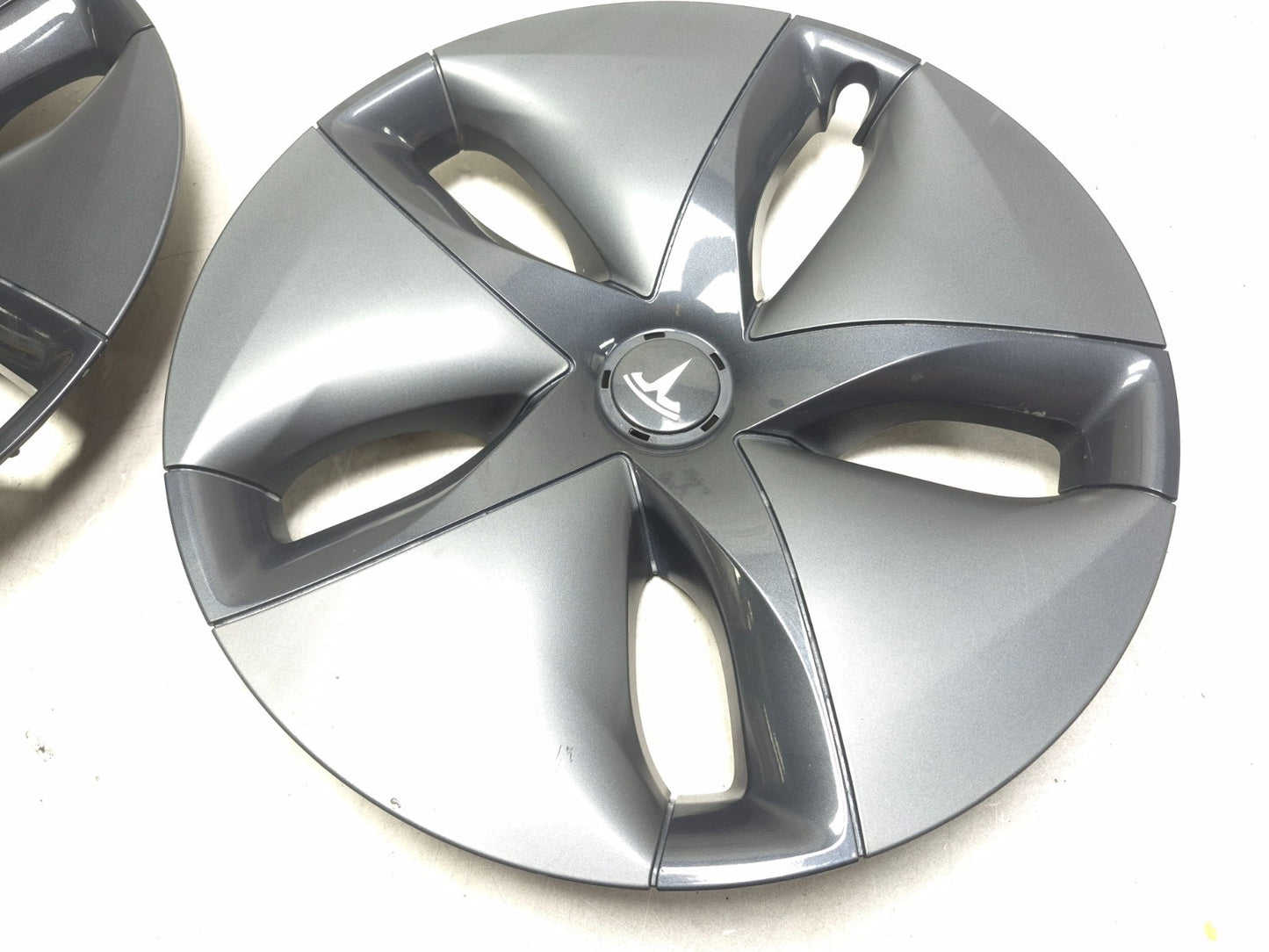 2019 Tesla Model 3 Aero Wheel Rim Hub Cap 18" Pair OEM