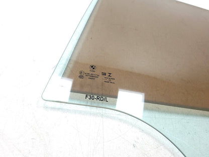 12-18 BMW 330xi F30 Rear Door Window Glass Driver Side Left OEM