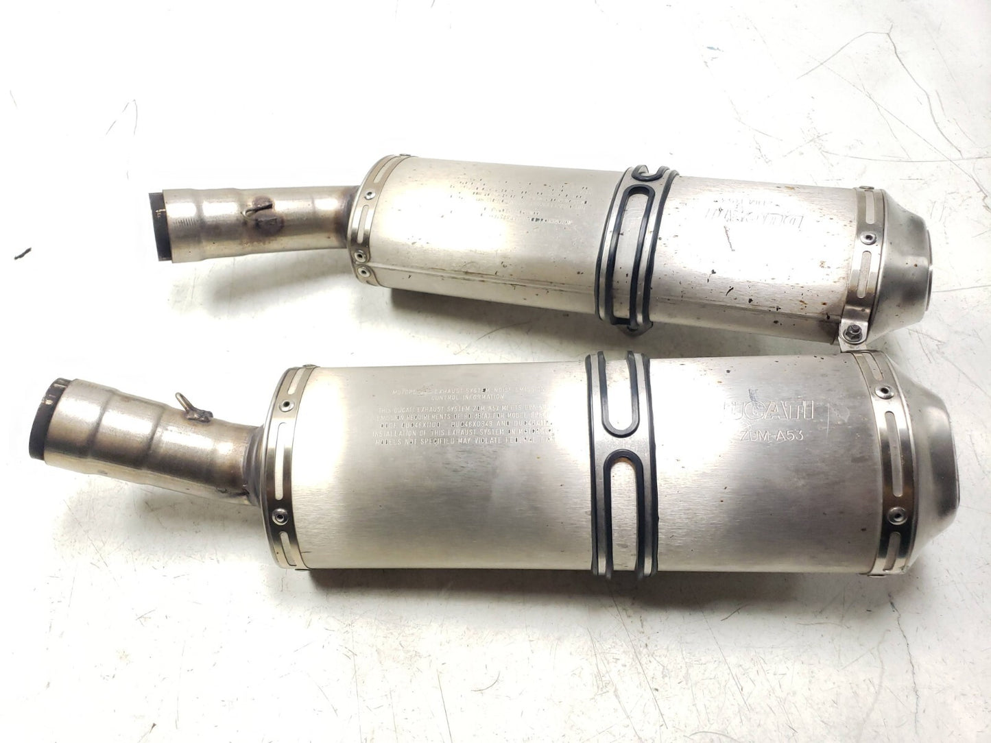 2008 - 2010 Ducati 848 Muffler Exhaust 2pcs OEM