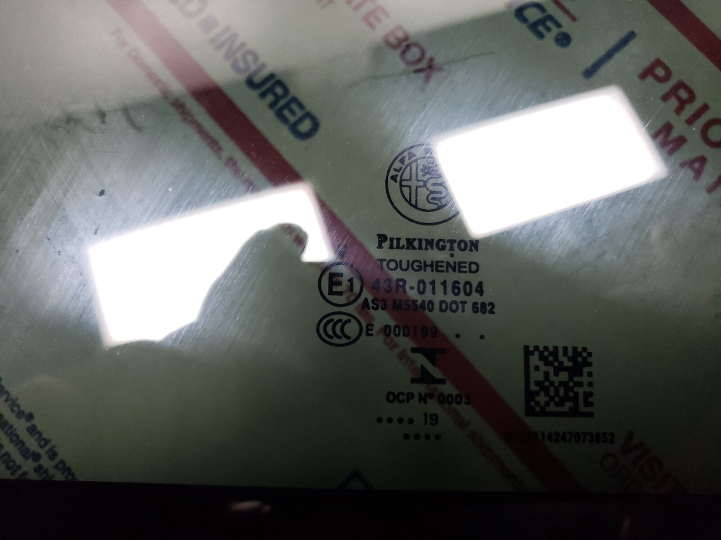 2019 Alfa Romeo Giulia Sunroof Sun Roof Rear Glass OEM 21k Miles