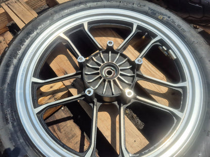 1985 Honda Shadow Vt500c Wheel Rim W/ Tire Front & Rear *straight* OEM