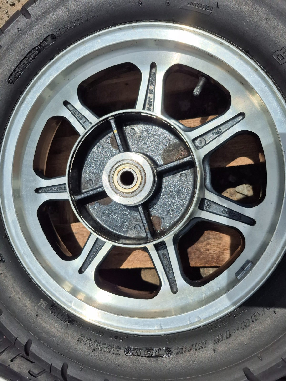 1991 Kawasaki Vulcan 500 En500 Wheel Rim & Tire Front & Rear *straight* OEM