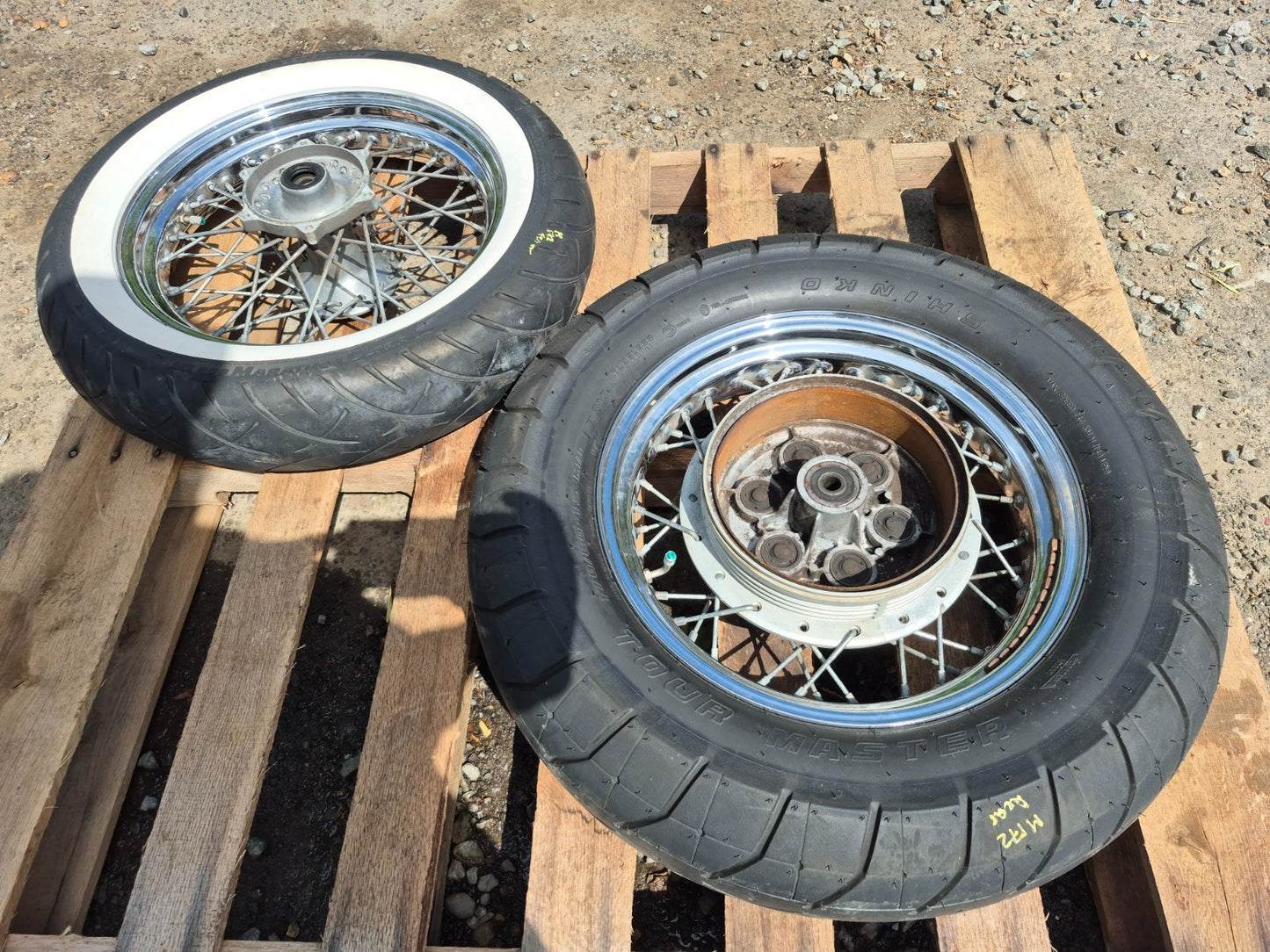 1999 Yamaha V Star Xvs650 Classic Wheel Rim & Tire Front & Rear *straight* OEM