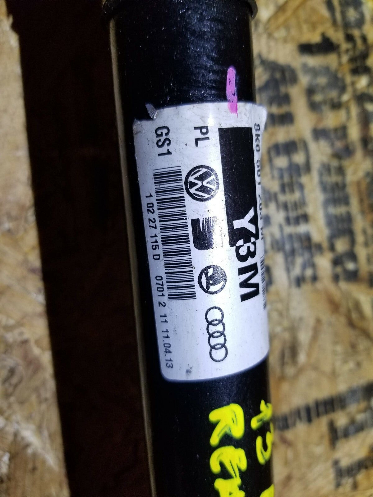 13 14 15 Audi A4 2.0l Quattro Rear Right Passenger Side Axle Shaft OEM