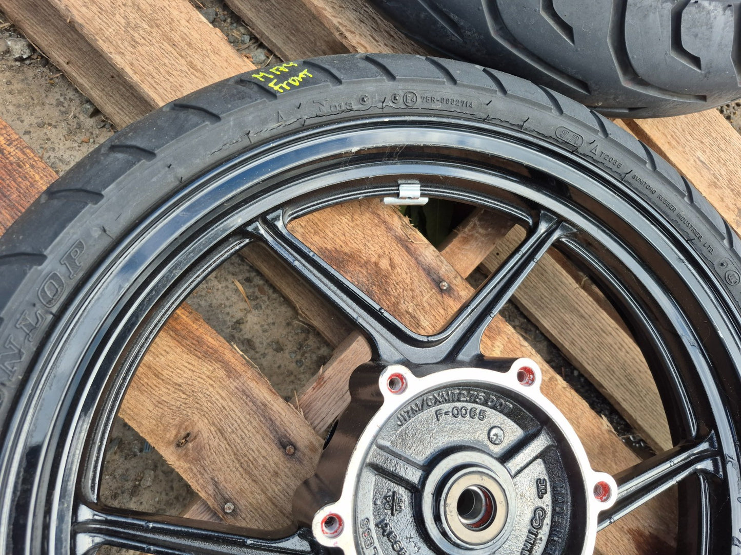 2008 Kawasaki Ninja 250r Ex250 Wheel Rim & Tire Front & Rear *straight* OEM