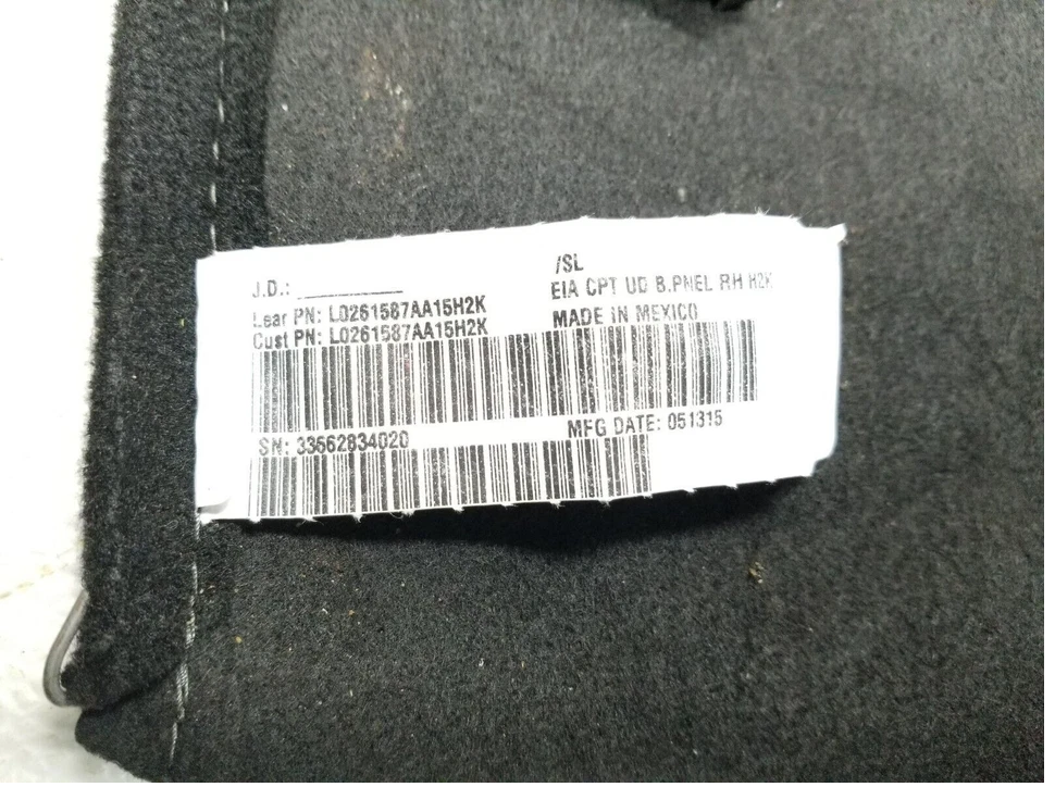 2016 Hyundai Elantra Front Seat Back Trim Panel Right Passenger Side OEM