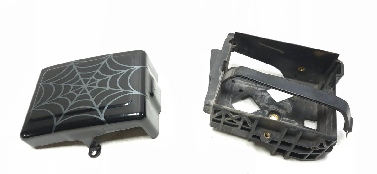 08-17 Harley Dyna Street Bob Fxdb Battery Box Holder & Custom Spider Web Cover