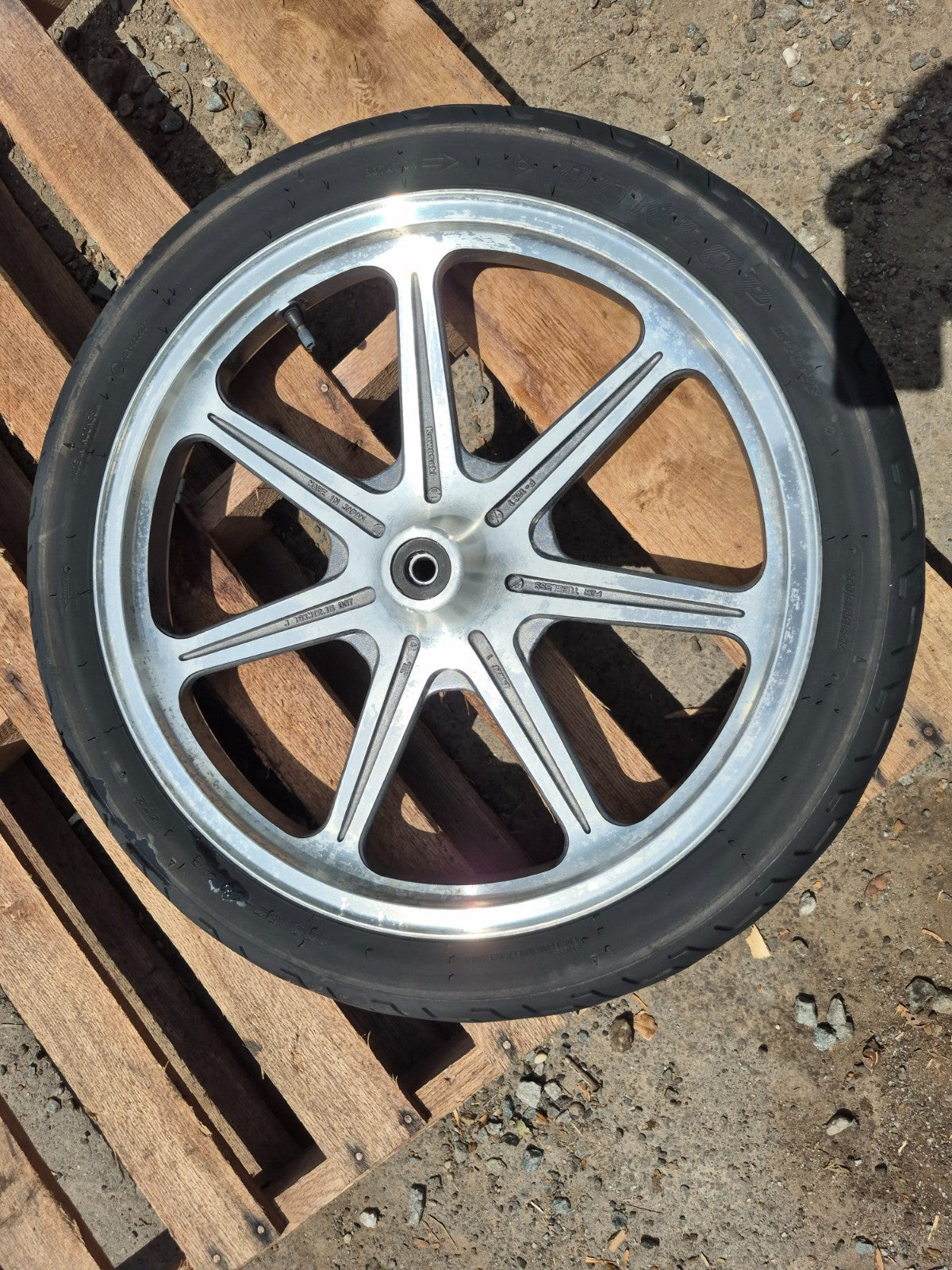 1991 Kawasaki Vulcan 500 En500 Wheel Rim & Tire Front & Rear *straight* OEM