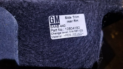 08 09 10 11 Saab 93 9-3 Sedan Right Inner Trunk Storage Compartment Trim OEM
