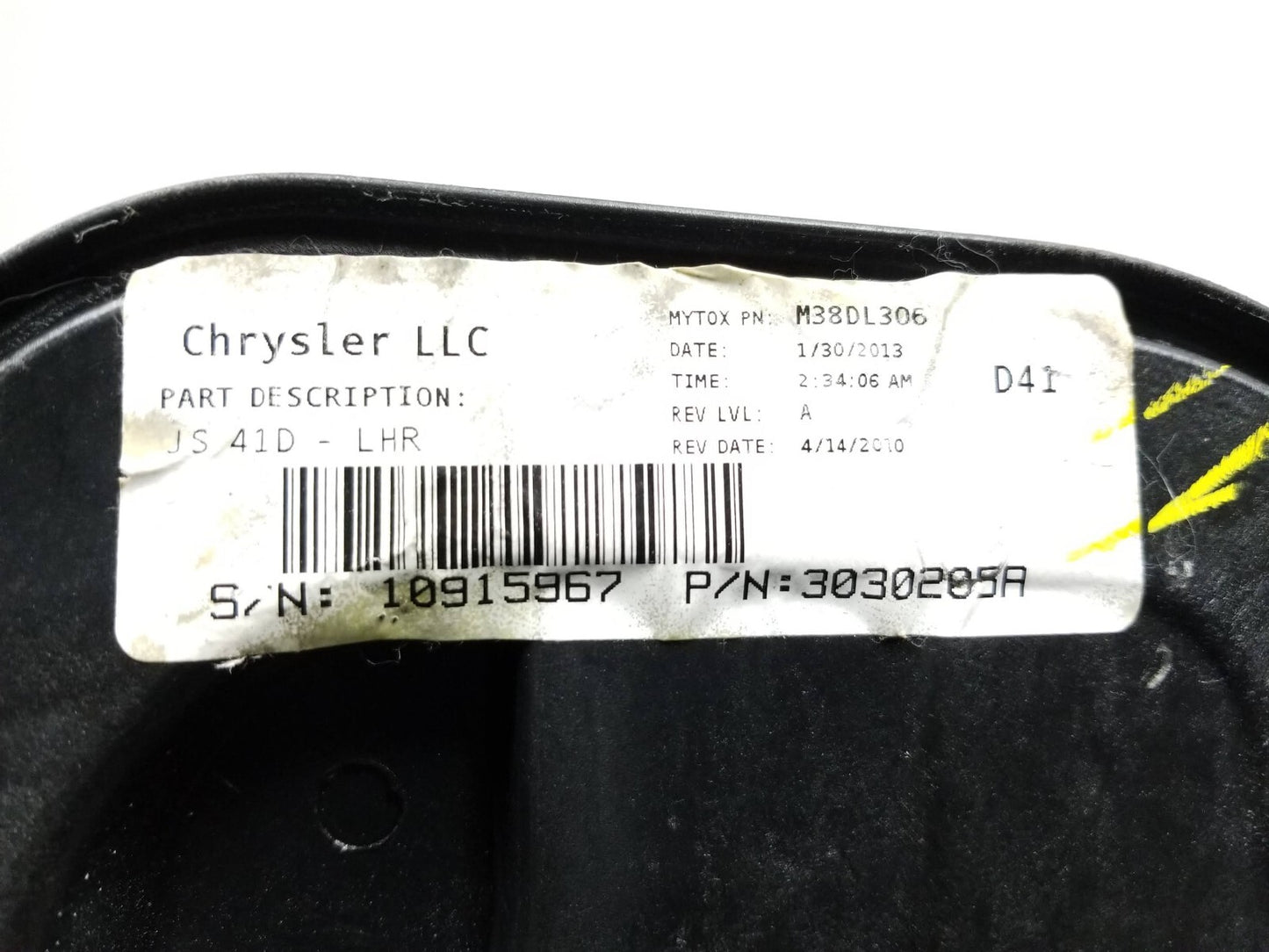 2013 Chrysler 200 Window Regulator Panel Rear Driver Side Left OEM