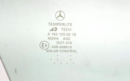 2001 Mercedes Benz W163 Ml320 Front Door Window Glass Right Passenger Side OEM