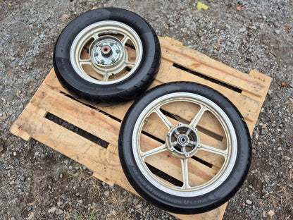 1996 Yamaha Virago Xv750 Rear & Front Wheel W/ Tire Pair 15" 19" OEM