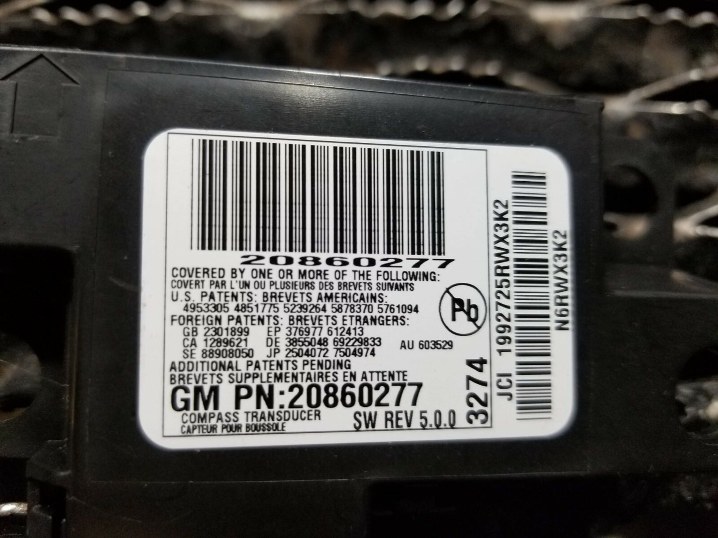 13 14 15 GMC Acadia Gps Electronic Compass Receiver Module Sensor OEM