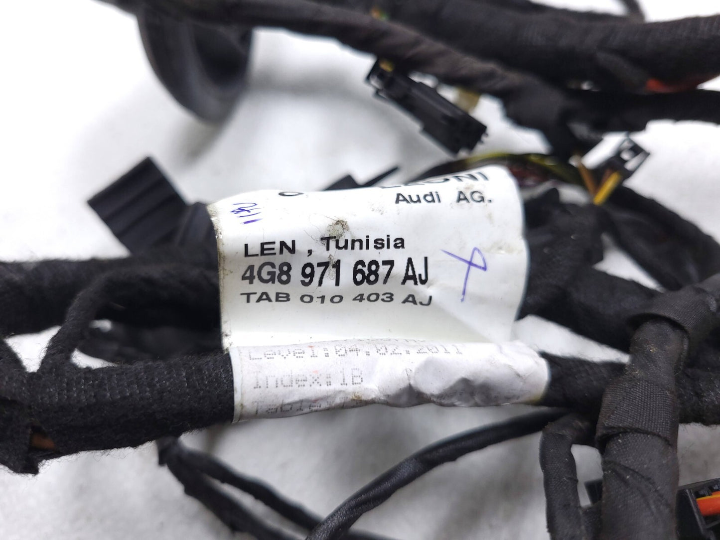12 13 14 15 16 17 Audi A7 Door Wire Harness Rear Right Passenger Side OEM