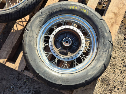 2009 Honda Shadow Vt750 Spirit Wheel Rim & Tire Front & Rear *straight* OEM
