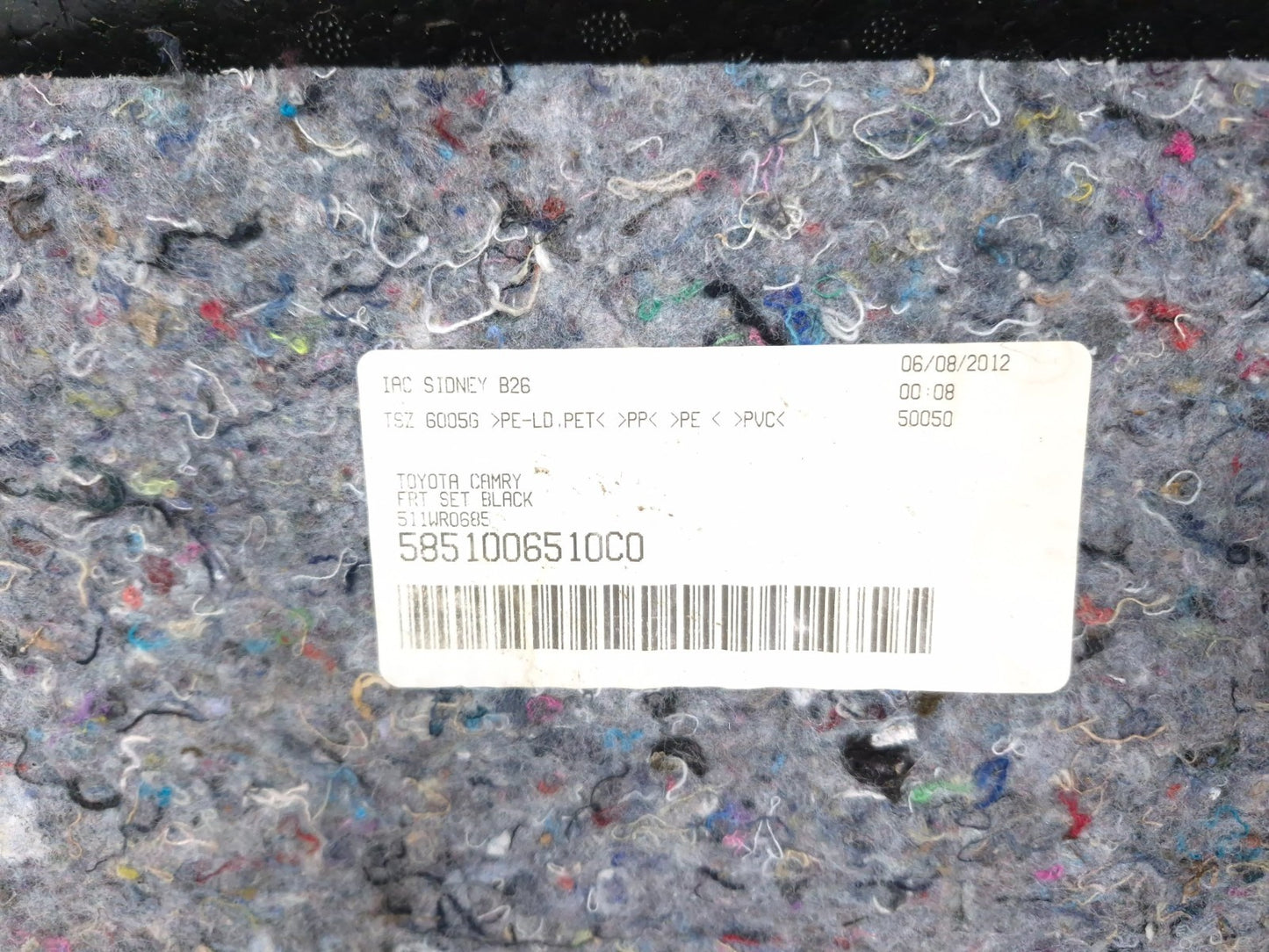 2012 Toyota Camry Se Interior Floor Carpet Front Passenger Side OEM