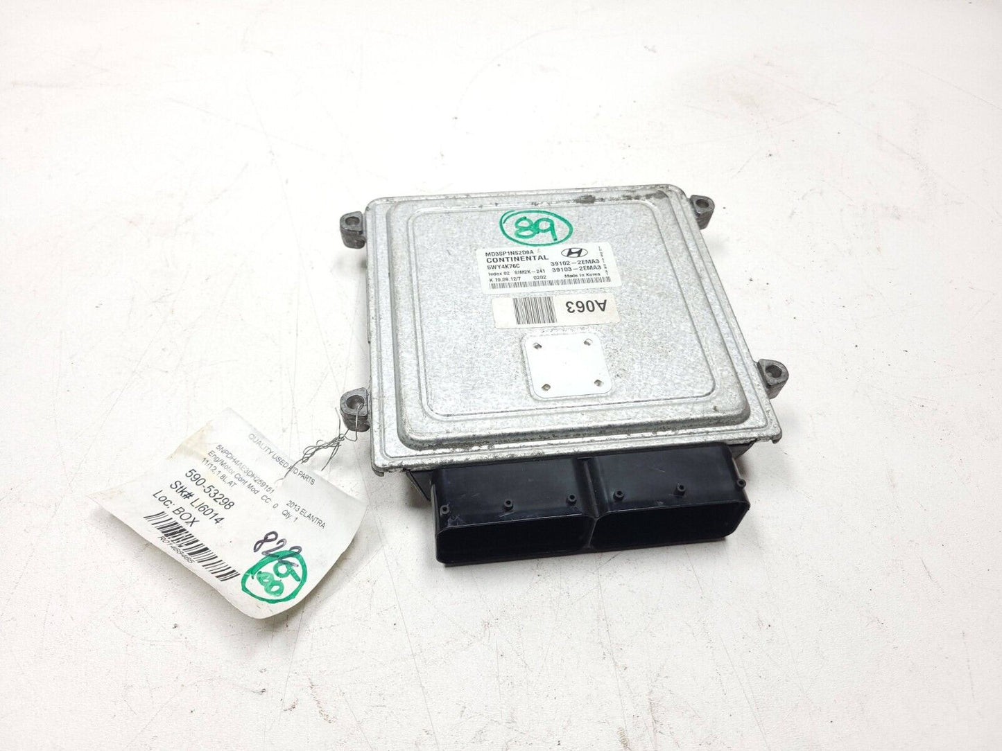 13 2013 Hyundai Elantra 1.8l Ecm Ecu Engine Computer Module 39102-2ema3 OEM #89