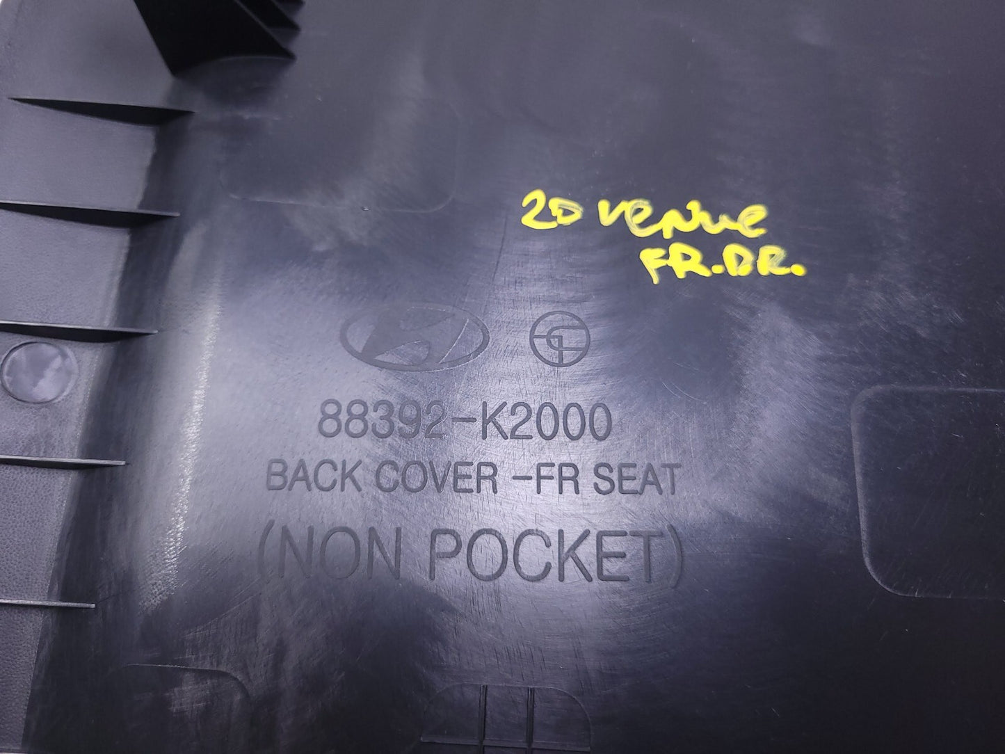 2020 Hyundai Venue Front Driver Seat Back Cover Panel OEM