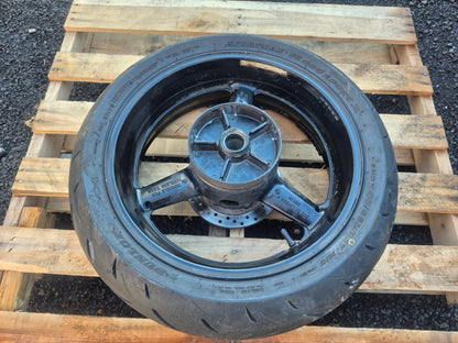 2002 Yamaha R6 Yzf-r6 Rear Wheel Rim J17xmt5.50 & Tire 180/55zr17 OEM