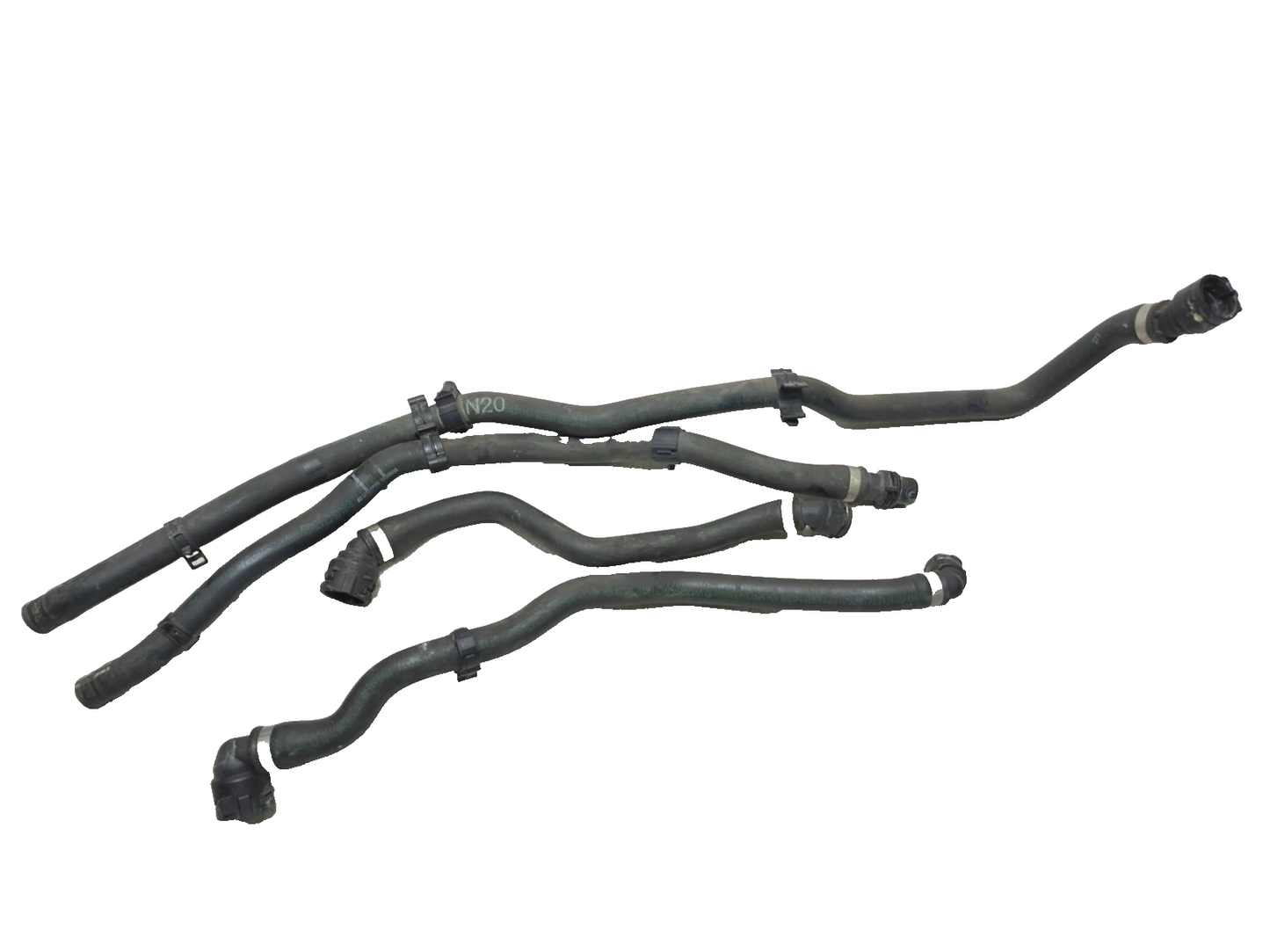 2013 BMW 328i F30 Engine Coolant Hose Pipe Line 4pcs OEM