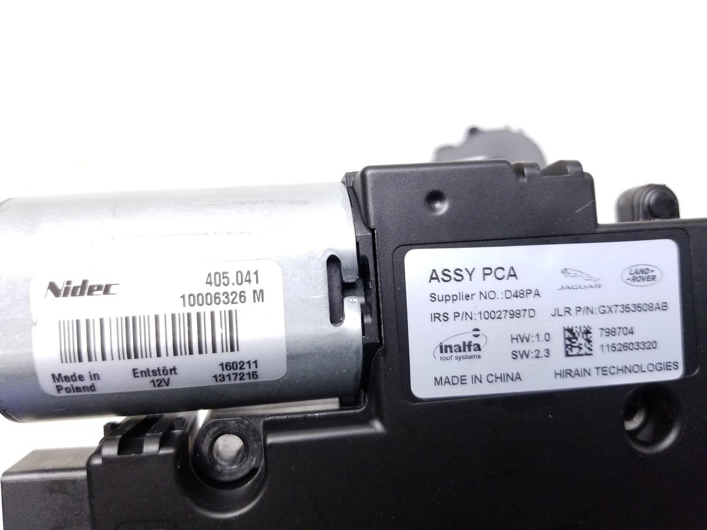 2017-2024 Jaguar XF Xe Sunroof Adjustable Gear Motor Gx7353508ab OEM