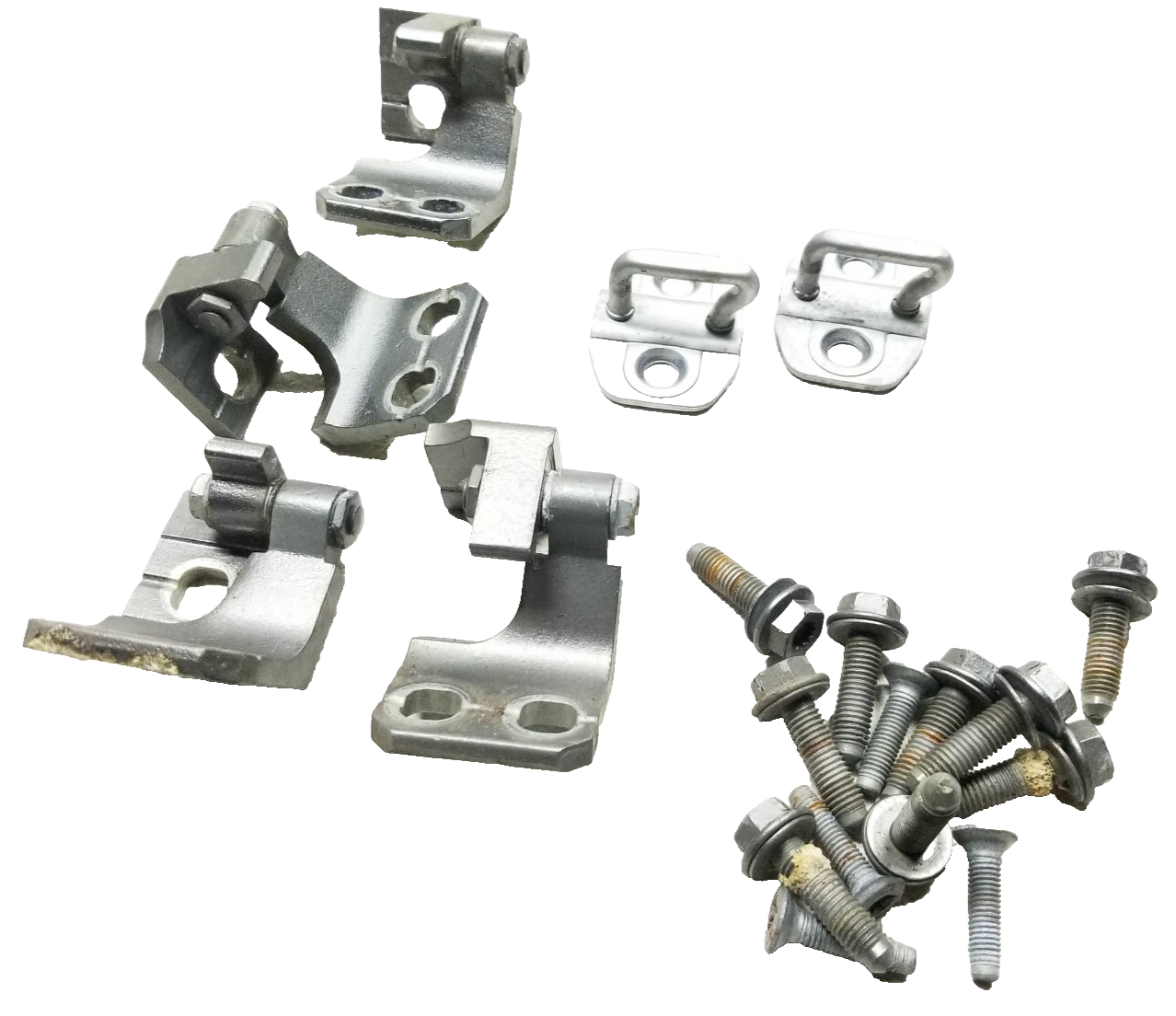 2013 Dodge Dart Driver Side Door Hinge & Latch Striker 6pcs W/ Bolt 12pcs OEM