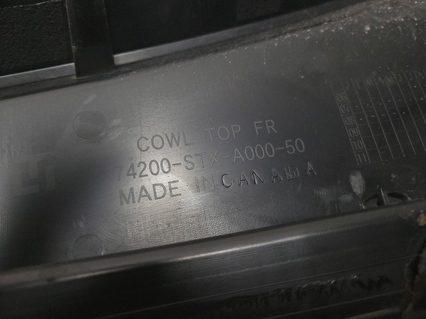 2007 - 2013 Acura Mdx Windshield Front Cowl Top Grille Vent Cover Panel OEM