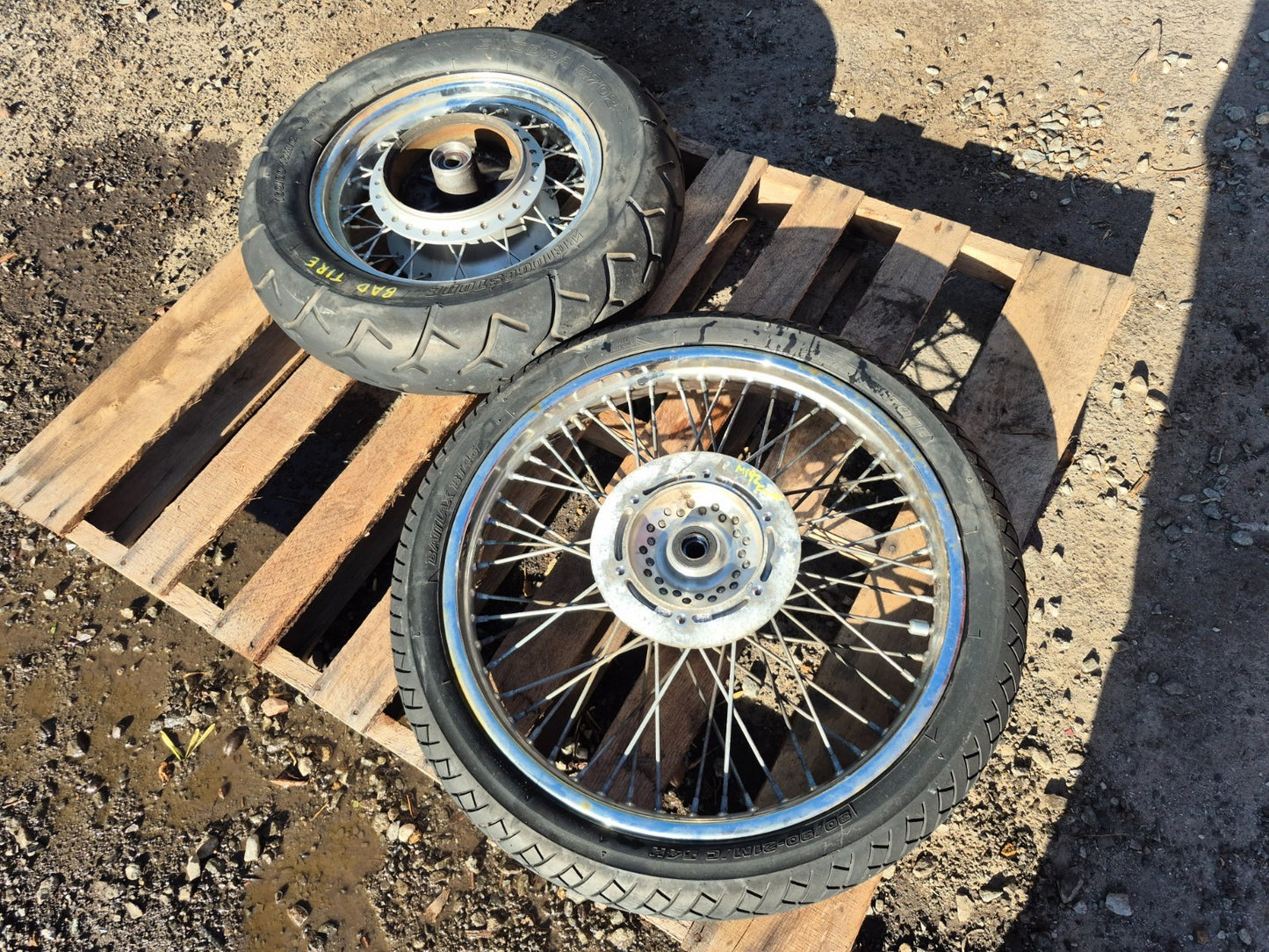 2009 Honda Shadow Vt750 Spirit Wheel Rim & Tire Front & Rear *straight* OEM
