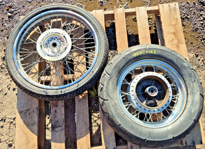 2009 Honda Shadow Vt750 Spirit Wheel Rim & Tire Front & Rear *straight* OEM