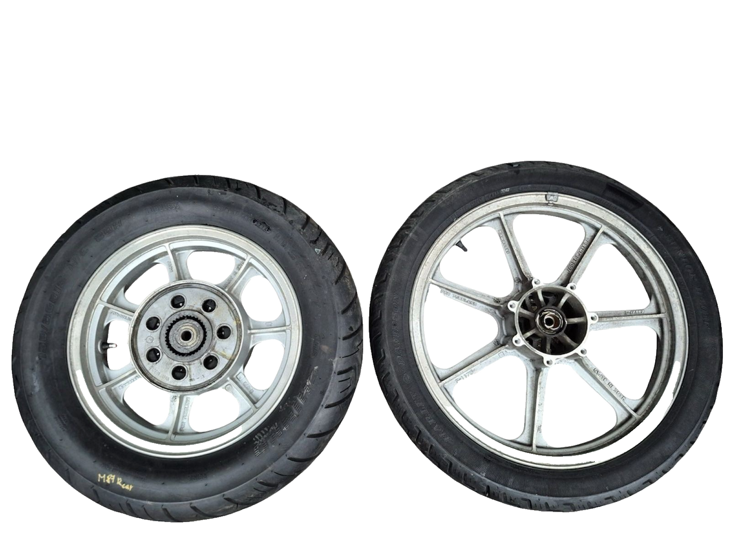 1990 Kawasaki Vn750 Vulcan Rear & Front Wheel W/ Tire Pair R 15 R 19 OEM