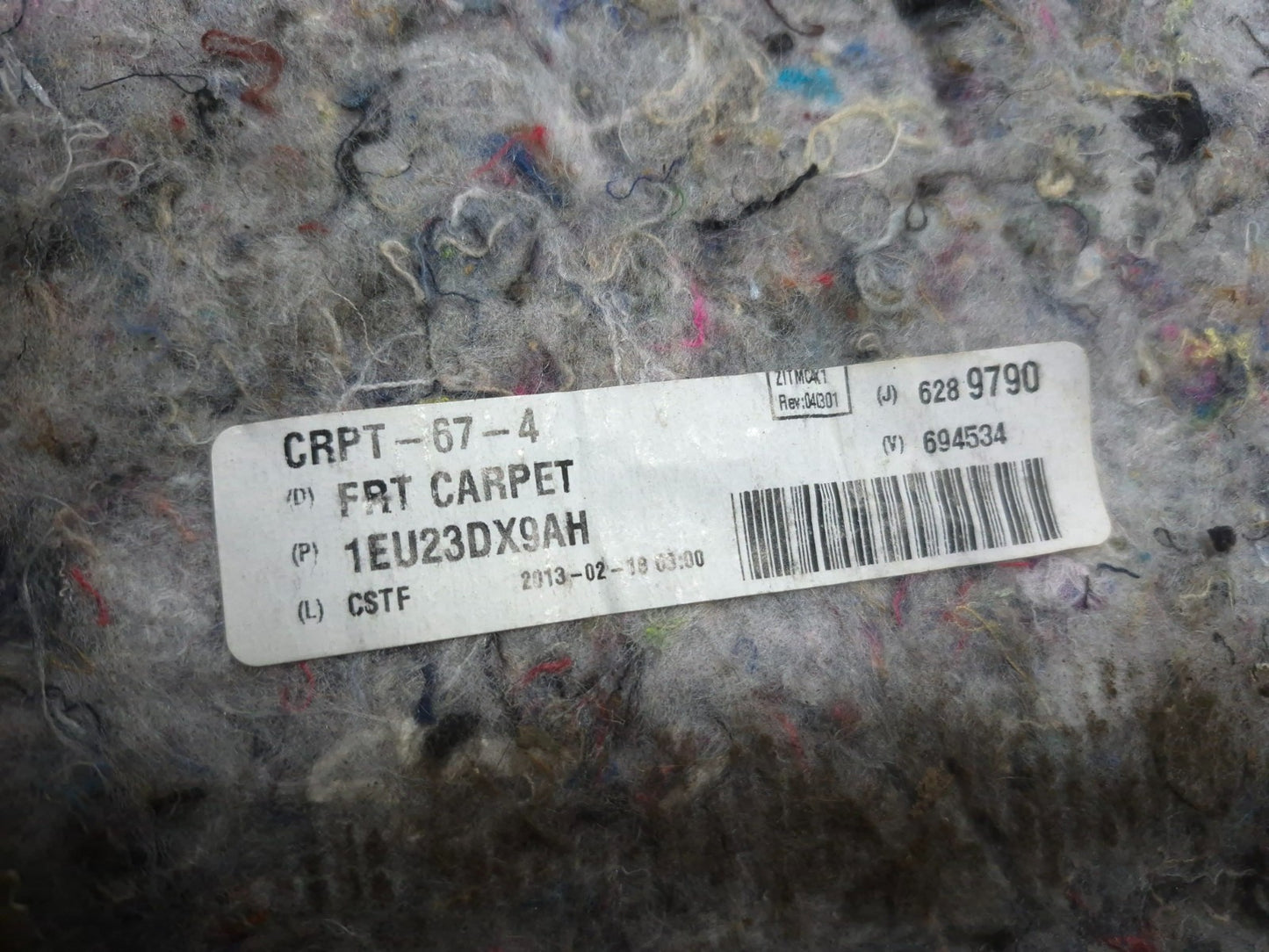 2013 Dodge Grand Caravan Interior Floor Carpet Liner Mat OEM
