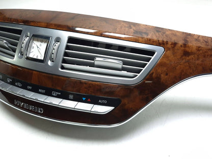 2010 Mercedes S400 W221 Hybrid Center Dash Trim Bezel Wood Assembly OEM