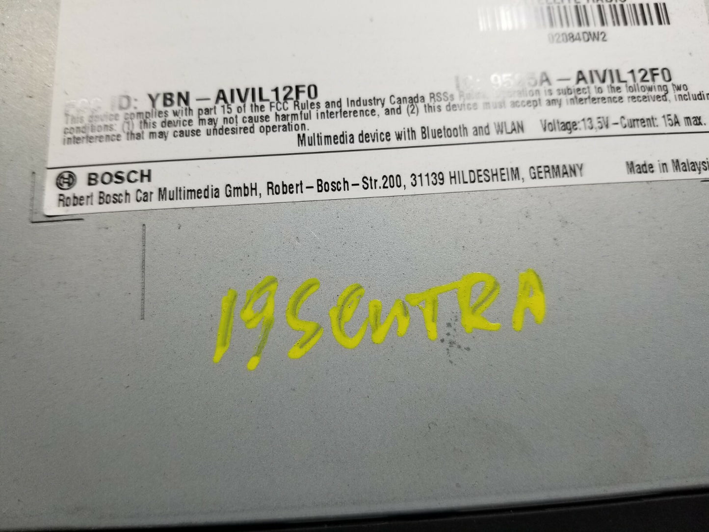 2019 Nissan Sentra Touch Screen Radio Receiver Display OEM