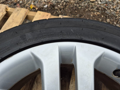 2015 Nissan Juke S Wheel Rim W/ Tire Milestar 215/55 R17 4 Pcs OEM