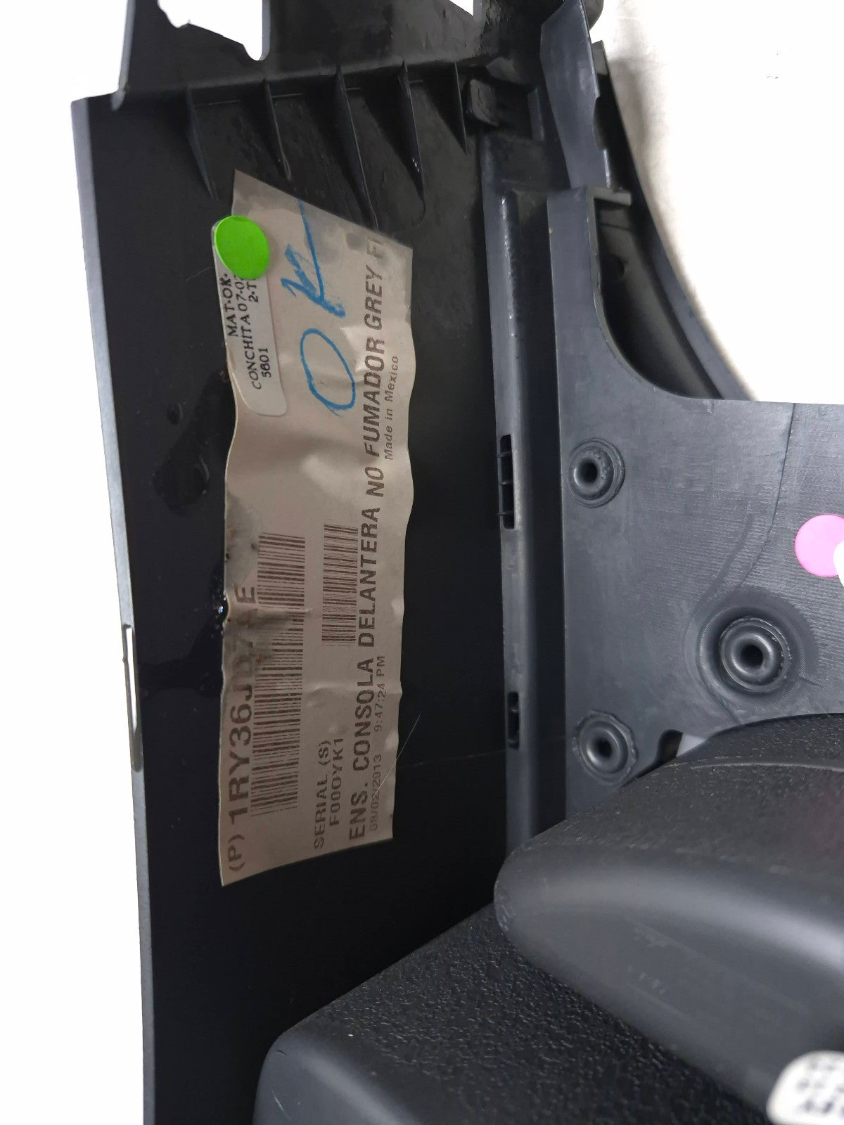 2013 Fiat 500 Turbo Front Center Console Trim & Cup Holder OEM