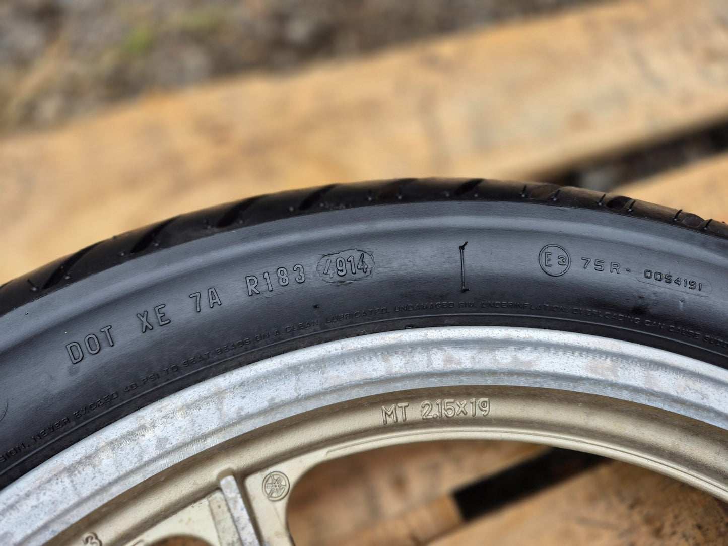 1996 Yamaha Virago Xv750 Rear & Front Wheel W/ Tire Pair 15" 19" OEM