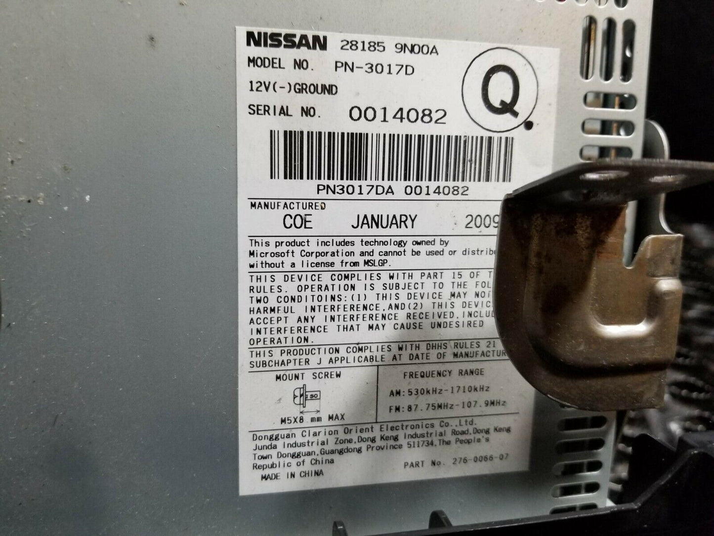2009-2014 Nissan Maxima Stereo Cd Player Receiver Head Unit Standard OEM