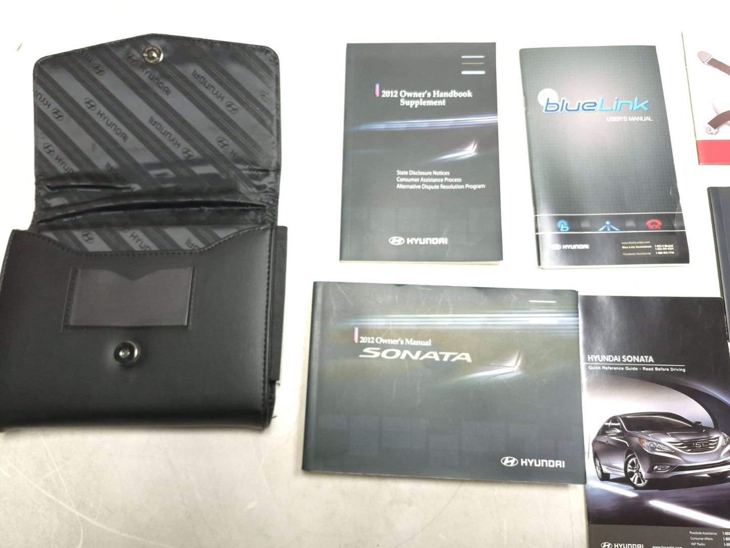 2012 Hyundai Sonata Owner Manual Documentation Kit W/ Leather Holder OEM