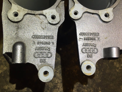 04-09 Audi A8 Front Left & Right Chassis Leg Extension Beam Absorber Pair OEM