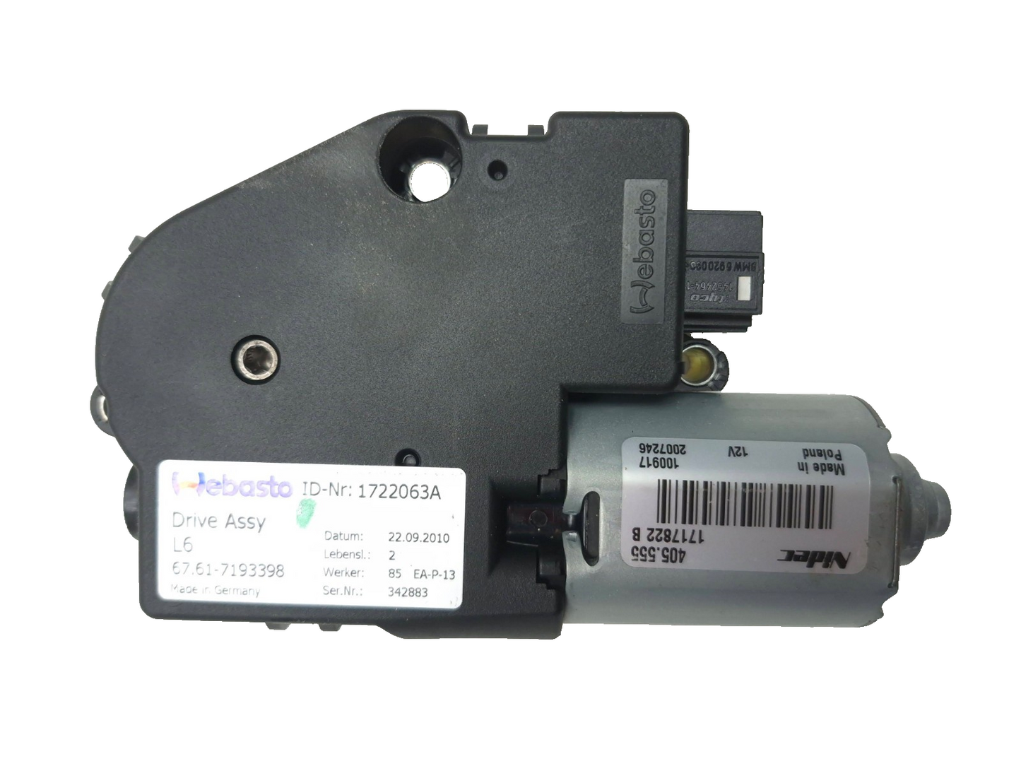 2011 BMW 750li Sunroof Motor Pair 7193398 OEM