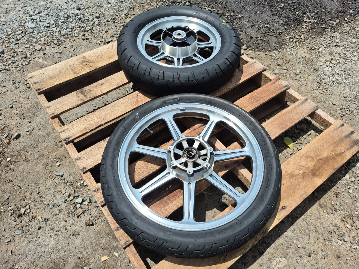 1991 Kawasaki Vulcan 500 En500 Wheel Rim & Tire Front & Rear *straight* OEM