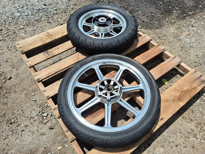1991 Kawasaki Vulcan 500 En500 Wheel Rim & Tire Front & Rear *straight* OEM