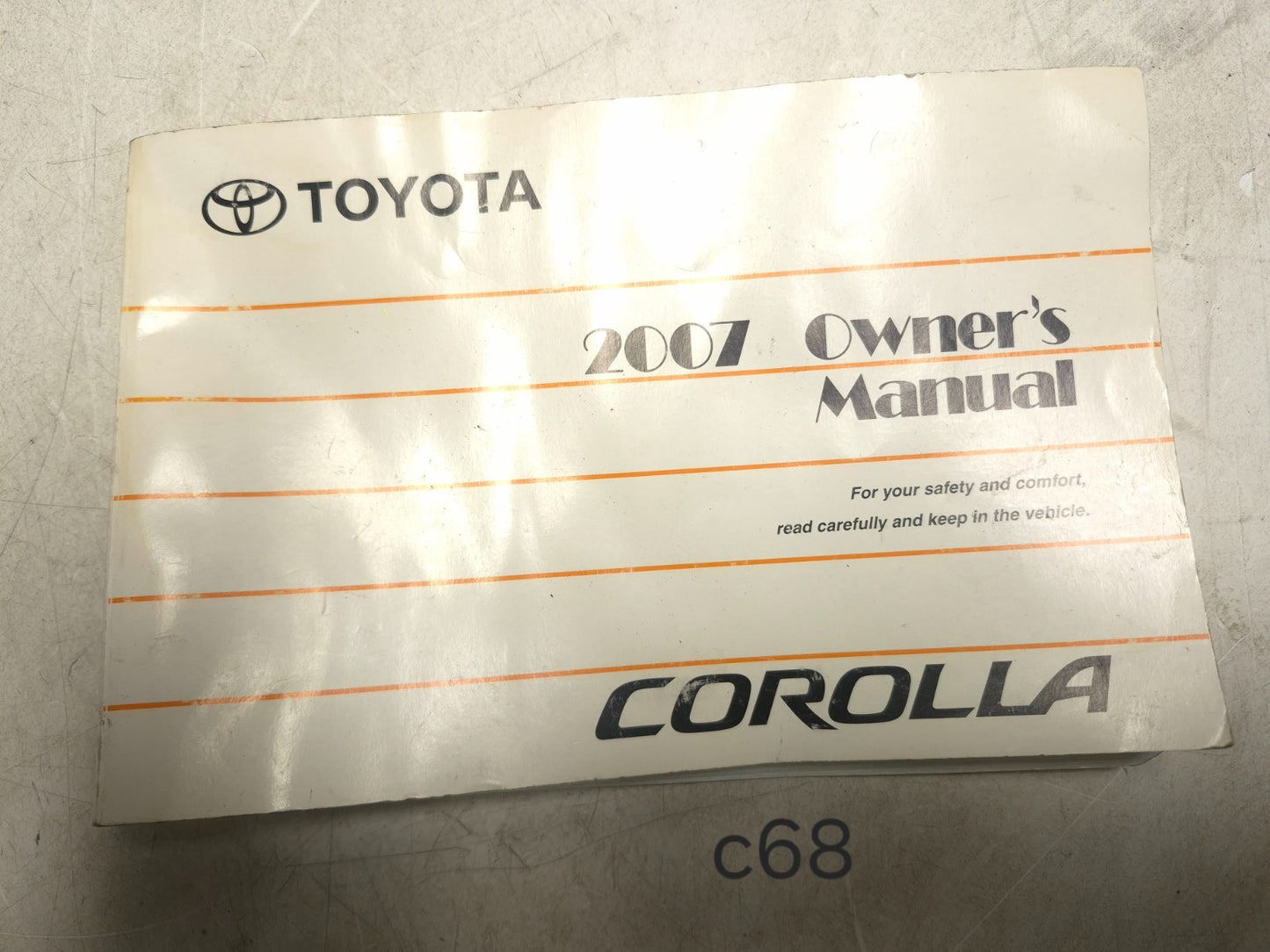 2007 Toyota Corolla Owners Manual 01999-12b30 OEM