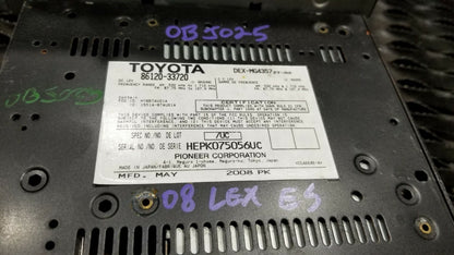 2008 08 Lexus ES350 Navigation Radio AM FM Cd Player Receiver OEM #62